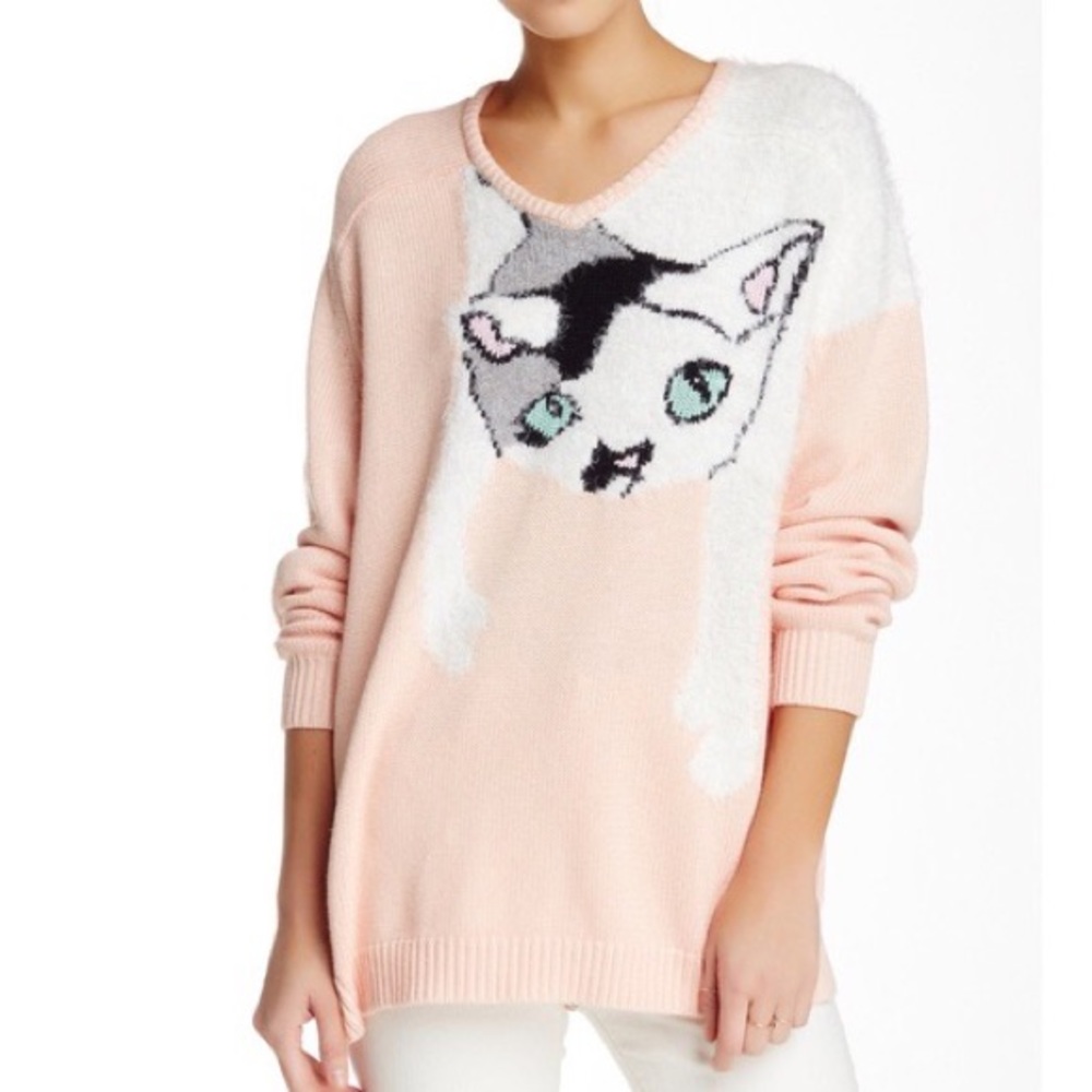 Wildfox White Label Joan Cat Sweater Small